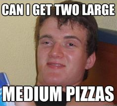 Two large medium pizzas